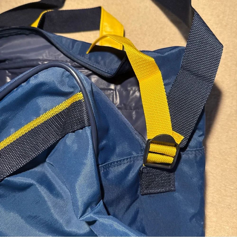 Vintage Emilio Pucci Navy Blue & Yellow Overnighter Duffel Bag Luggage Designer